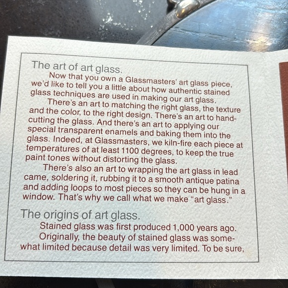 GLASS ART WINDOW STAIN GLASS- LIKE HANGING - Picture 8 of 11